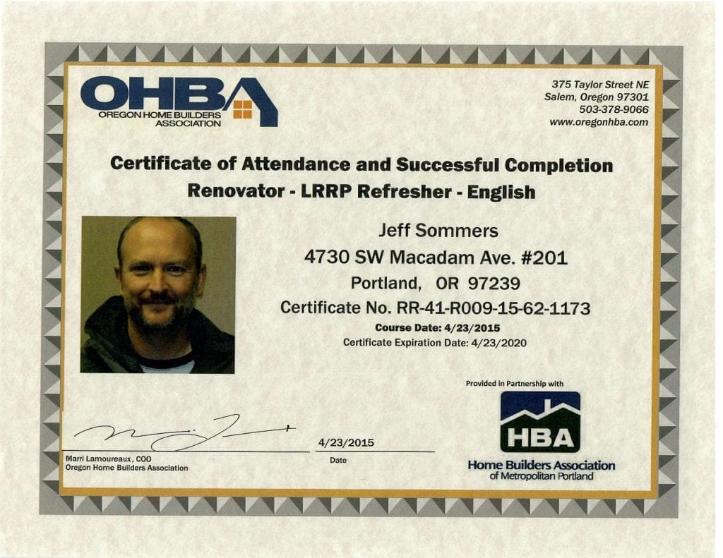 Lead Paint Certifications Lead Paint Certifications