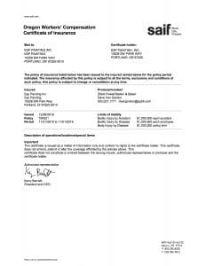 Workers Compensation Certificate Of Coverage Workers Compensation Certificate Of Coverage
